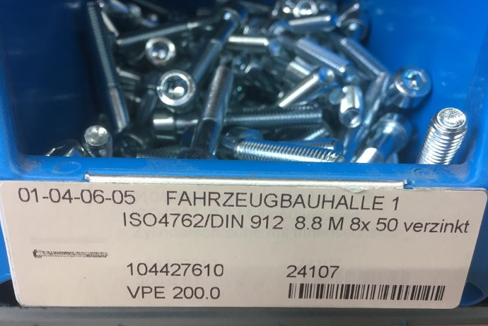BAD ROAD VERSION 12 pcs bolt M8x50mm HS Code: 87089990